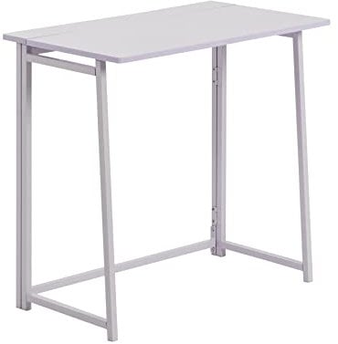 Harbour Housewares Deluxe Wooden Folding Desk - 80cm - Lilac - PC Computer Workstation Contemporary Laptop Space Saving Foldable Wooden Desk for Study, Offices