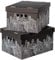 Pack of 2 Decorative Storage Boxes With Lids Home Office Bedroom Wardrobe Box Organiser Archive Box with Lid Multi-Use General Storage Archive Box with Lid Stylish Set XLarge City