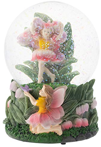 Schneekugel mit Glockenblumen, Fee, Freunde, Musik, 100 mm, spielt Melodie You are My Sunshine