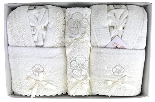 Nada Home Set Badezimmer Handtücher Bademäntel Mann Frau Set 8 Stücke Kreationen Ferlen 1198