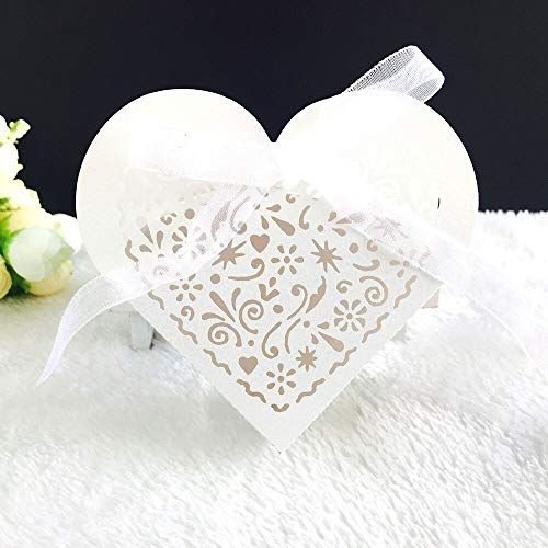 Geschenkschachtel, 50 Stück Kleinen Hochzeit Geschenkboxen, Herzförmig Schachteln, Pralinenschachtel zum selber Aufbauen für Geschenke, Hochzeit, Party, Weihnachten