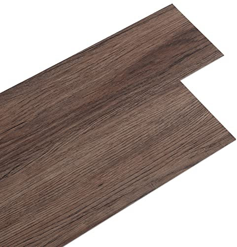 INMOZATA 36Pcs Self-Adhesive PVC Flooring Planks Floorboard Planks Waterproof Floor Wall Stickers for Kitchen Bathroom Home Floor Tile (Smoked Oak)
