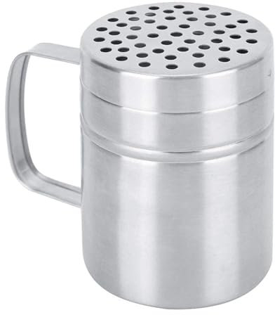 Stainless Steel Salt & Sugar Shaker with Handle for Chocolate, Cocoa, Flour, 2.6x3.5in