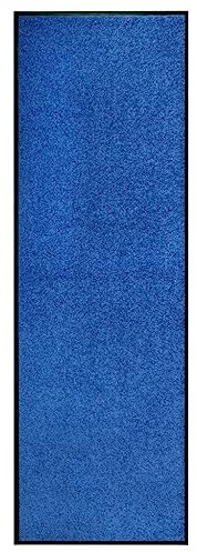 vidaXL Fußmatte Waschbar Schmutzfangmatte Türmatte Fußabtreter Schmutzmatte Schmutzfangläufer Sauberlaufmatte Innen Außen Blau 60x180cm
