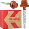 KLIMAS Selbstschneidende Trapezblechschrauben 4,8 x 35 mm RAL8004 250 Stück | Edelstahl Dachblech Selbstbohrende Schrauben Bohrspitze & Dichtung Bohrschrauben Dachschrauben Dichtscheibe Verzinkte