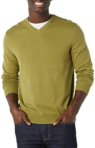 Amazon Essentials Maglione Pullover con Scollo a V (Disponibile in Taglie Big & Tall) Uomo, Oliva Dorata, L