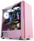 ZXFF Caso di Gioco per PC, Custodia per Partita Mid-Tower ATX/M-ATX/M-ITX, Vista Panoramica Ampia Vista Laterale, Dotata di RGB Light Bar, USB3.0, Rosa