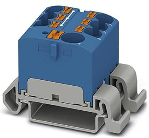 Phoenix Contact CONTACT PTFIX 10/6X4-NS35A BU Verteilerblock, 57 A, Anzahl der Anschlüsse 7, Querschnitt 0,5 mm²-10 mm², AWG 20-6, Breite 27,9 mm, Blau, 1 Stück