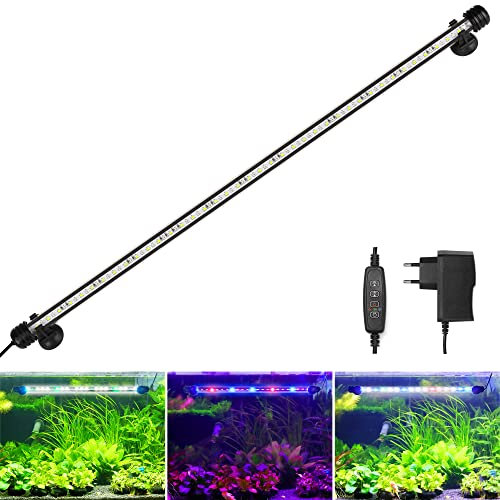 BELLALICHT LED Timer éclairage d'aquarium - Lampe d'aquarium [lumière blanche RVB] avec minuterie intégrée, variateur 10 niveaux de luminosité IP67 étanche Light pour réservoir de poissons plante