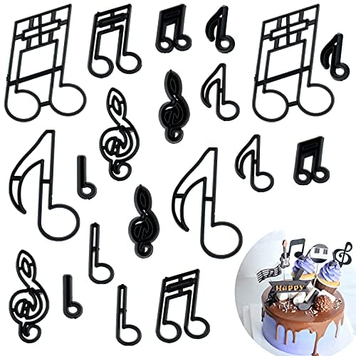 20 PCS Music Theme Fondant Cookie Cutters Set for Anniversary Bridal Engagement Cake Decorating DIY Sugar Craft Cutting Tool