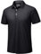 TACVASEN Golf Polo Shirts for Men Short Sleeve Work Shirts Quick Dry Summer Outdoor Polo Top Polyester Black,2XL