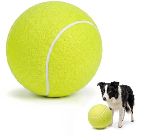 Giant Tennis Ball 24cm Big Outdoor Beach Sports Fun Inflatable Play Jumbo Toy for Children Adult Dog Pet
