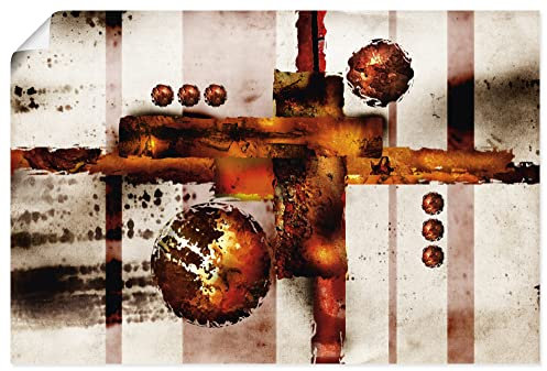 ARTLAND Wanddeko Poster & Kunstdrucke Wandposter 90x60 cm Querformat Abstrakt Muster geometrische Formen Streifen Säulen Farbe Kreise Tupfer U4IH