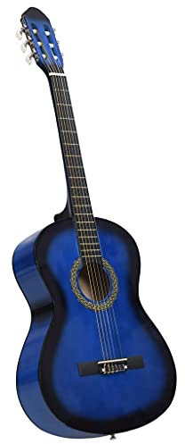Akustik Guitar Konzertgitarre Klassikgitarre Klassische Gitarre Classical Series Acoustic Guitar Reisegitarre aus Holz, für Erwachsene Kinder Anfänger, Blau 4/4 39