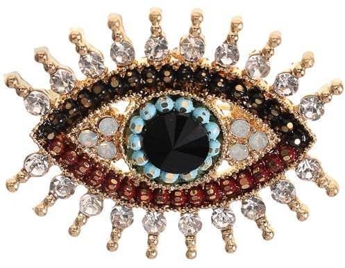 Gadpiparty Broche mauvais œil : broche œil bleu porte- avec strass en cristal pour foulards et châles à gros yeux - Bijoux pour fête de mariage
