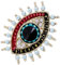Gadpiparty Broche mauvais œil : broche œil bleu porte- avec strass en cristal pour foulards et châles à gros yeux - Bijoux pour fête de mariage