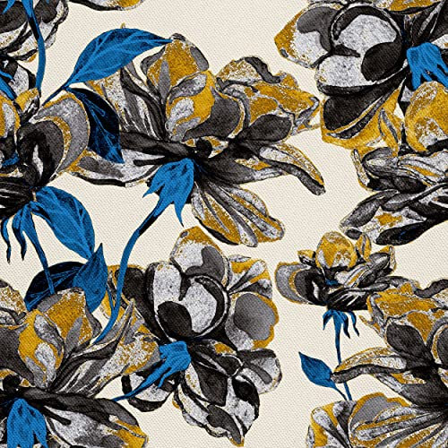 HEKO PANELS Oxford Wasserdichte Meterware Canvas Polyester Stoff Zum Nähen Möbelstoffe Dekostoffe Wasserabweisend Blickdicht Blumen Bunt Retro 1 Meter 155 x 100 cm