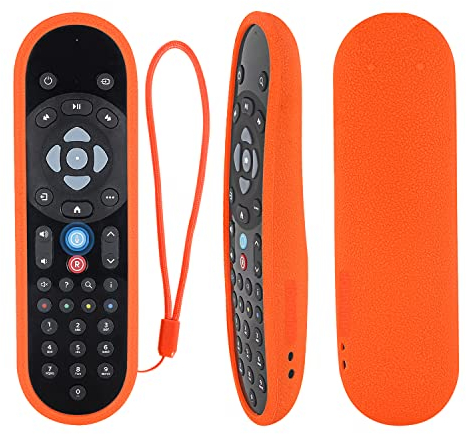 Cover Telecomando Compatibile con Sky Q EC201/EC202 Vocale Telecomando, YiBiChin Custodia Telecomando Adatta per Sky Q Voice Remote, Custodia Protettiva in Silicone Antiurto, Lavabile (Arancia)