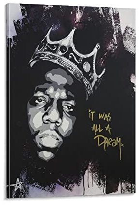 HIHIOI Biggie Notorious Big It Was All A Dream Poster, dekoratives Gemälde, Leinwand, Wandkunst, Wohnzimmer, Poster, Schlafzimmer, Gemälde, 60 x 90 cm