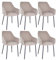 Kick Collection 6er Set Esszimmerstühl Guus - Taupe - Modern und Hochwertig - Strukturierter Stoff en Metall - Erhältlich in vielen Farben