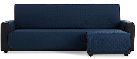 Maxifundas - Sofabezug für Chaiselongue, gepolstert, Eckteil rechts, 200 cm, extra weich, Blau, Sofabezug mit Bändern auf der Rückseite, für Chaiselongue, Sofaschutz, Modell Maui