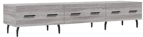 Tidyard Mobile Porta TV Moderno Basso con 3 Cassetti, Modello Ⅵ, in Legno Multistrato, Grigio Sonoma, 150x36x30 cm