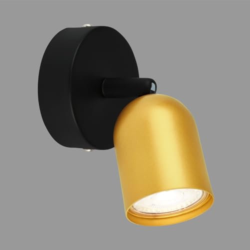 BRILONER – Leselampe, Wandleuchte Innen, Lampe, Wandlampe Innen, Schwenkbar, Wohnzimmerlampe, Schwarz-Gold