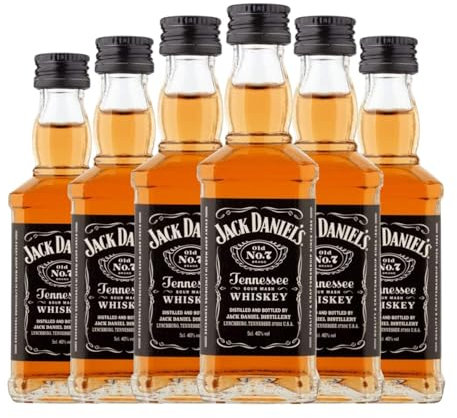 Bourbon Jack Daniel's Old No. 7 Botellín Miniatura 5 cl (Caja de 6 Botellín Miniatura de 5 cl)