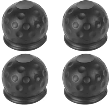JNNJ 4 Stück Anhängerkupplung Abdeckung, Kraftfahrzeuge Anhängerkupplung Schutzkappe, Anhänger Abschleppstange Ball Abdeckkappe, Abdeckung Für Anhängerkupplung(Schwarz)