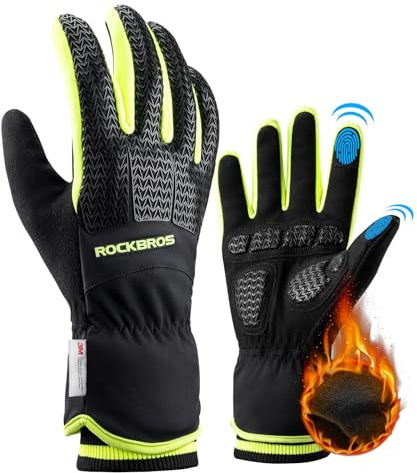 ROCKBROS Warme Winterhandschuhe Thinsulate Fahrradhandschuhe für Herren und Damen Touchscreen Ski Handschuhe für Laufen Skifahren Wandern Radfahren