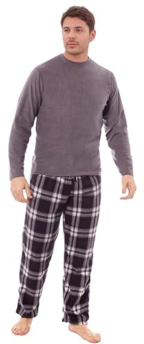 kraftd Mens Pyjamas Sets Long Sleeve Top & Pajama Bottom Nightwear Loungewear Pjs Sets