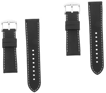 CALLARON 2stücke Wasserdichtes Uhrenarmband Aus Langlebigem Silikon Atmungsaktiv Und Hautfreundlich Für Sport Fitness Schwimmen Tauchen Und Klettern Schwarz Mit Weißem Streifen