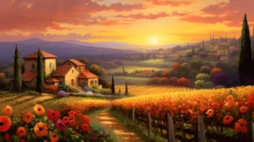 adrium Acryl-Bild 50 x 30 cm: Wunderschöne Landschaft der Toskana, Italien, Europa. Digitale Zeichnung. (218985716)
