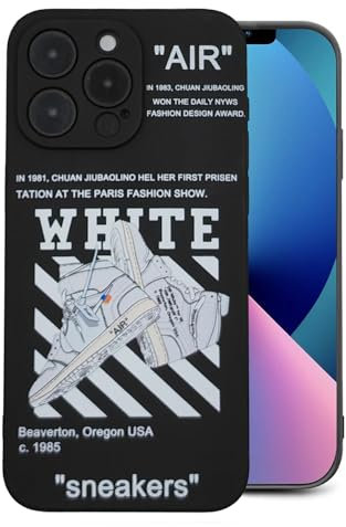 UIOREJXCAS Compatible for iPhone 13 pro max case Basketball Sneaker Pattern Design Slim Soft Silicone Protection with for Cool iPhone 13 pro max Phone case Black for Men Women Boys Girls 6.7 inch