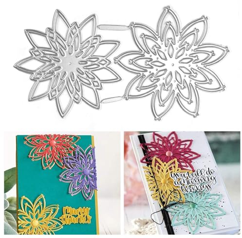 SIYINGSAERY 2 Troqueles de Corte de Flores Troqueles de Metal para Manualidades Moldes para Troqueladora Manual Plantillas para Troqueladora para Decoración Scrapbooking Tarjetas Álbum
