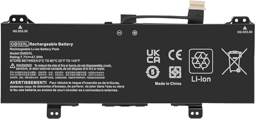 FESTAS 7.7V 47.3Wh Neuf GM02XL Batterie Compatible avec HP Chromebook X360 11 G1 G2 G3 EE Chromebook 11 G6 G7 G8 EE Chromebook 14 G5 G6 Series 917725-855 917679-2C1 917679-541 HSTNN-UB7M HSTNN-DB7X
