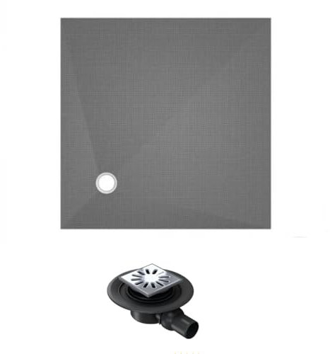 Receveur de douche à carreler 120 x 120 WEDI Fundo Primo carré écoulement excentré + bonde horizontale