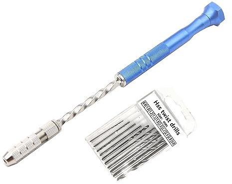 10 mini brocas helicoidales semiautomáticas para manualidades de resina, manualidades, fabricación de joyas, taladro de mano con 0 mini brocas helicoidales