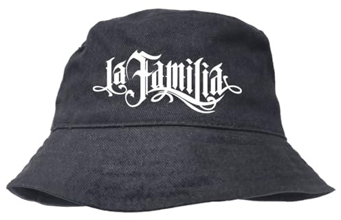 Spaß Kostet Männer Jungs Bucket hat LA Familia Logo Anglerhut Marke Label Streetwear Tattoo
