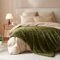 Lanqinglv Kuscheldecke Flauschig Decke Grün,Dicke Kuscheldecke Groß Plüsch Flanell Decke,Weiche Warme Winter Couchdecke Überwurfdecke Sofadecke Tagesdecke Für Bett Couch,220x240 cm