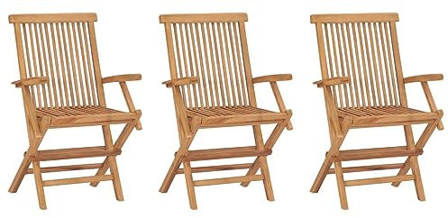 Iiaky Klappbare Gartenstühle 3 STK. Garten Klappstuhl BalkonstüHle Klappbar GartenstüHle TerrassenstüHle Massivholz Teak
