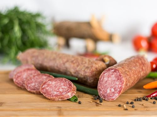 Original Eichsfelder dünne Stracke I Fleischerei Weber I Regionale Wurstspezialität I Schlachtwarm verarbeitet I Eigene Herstellung I Naturgewürze I 4 Wochen Luftgetrocknet (520g)