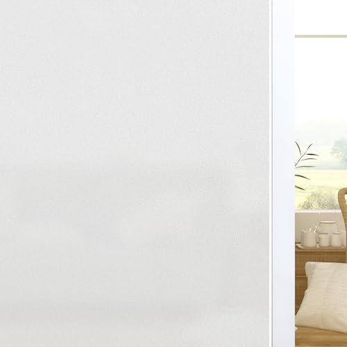 Warmiehomy White Frosted Window Film Privacy for Glass Windows,76x100CM Static Cling Frosting Window Films Tint Anti-UV for Office Bathroom Home