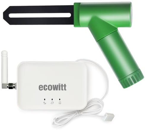 ECOWITT GW3005 Bodenfeuchtesensor Bodenfeuchte Tester WH51 + Wi-Fi/Kabel Gateway GW3000 Eingebauter 3 in 1 Indoor Barometer/Thermometer/Hygrometer Sensoren, Haus Garten Wetter Assistent
