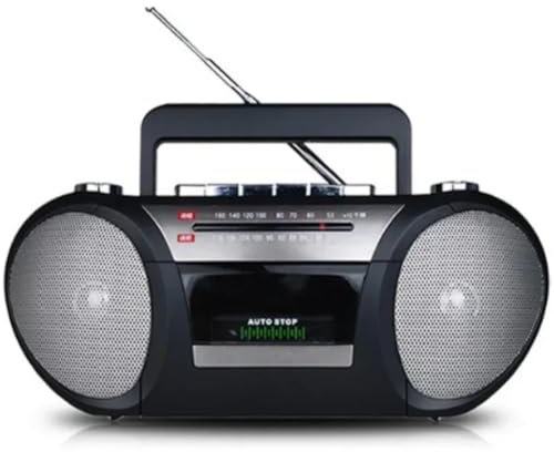 Reproductor de casetes de Cinta portátil FM Am de Dos Bandas Radio Play Record Sonido de Doble Altavoz AC DC Altavoces de Modo Dual Máquina grabadora