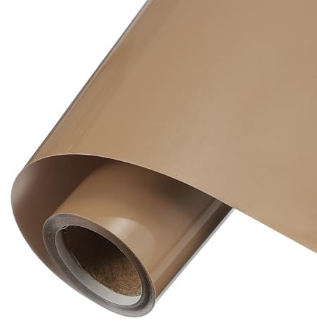 sourcing map Brown Permanent Vinyl, 10 Inch x 5ft Adhesive Vinyl Roll for Decal Cutting, Signs, Scrapbooking, DIY Craft, Home Decorations