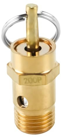 Nicear Válvula de seguridad BSP de 1/4, 145 PSI, 10 BAR - Válvula de alivio de presión de latón para compresor de aire, válvula de retención bidireccional de 12,5 mm