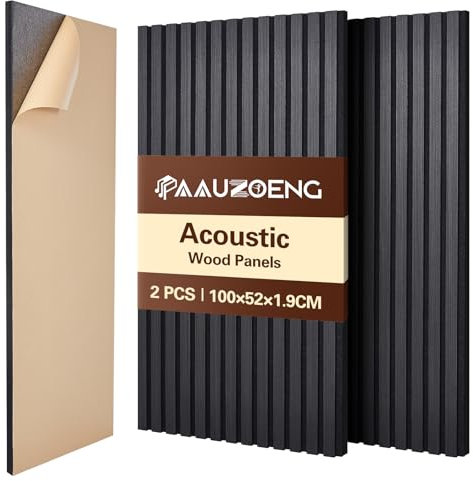 ​​Akustikpaneele Selbstklebend 2er Set 100x52cm, Schalldämmung Echoreduzierung Wandpaneele aus Holzfurnier - akustikpaneele holz für Wanddekoration Wohnzimmer, Büro & Home Office​​