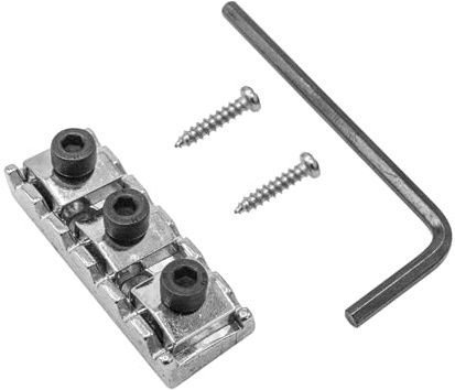 Soundspire 43mm Guitar Locking Nut - Double-Lock System for Floyd Rose Tremolos (Silver)