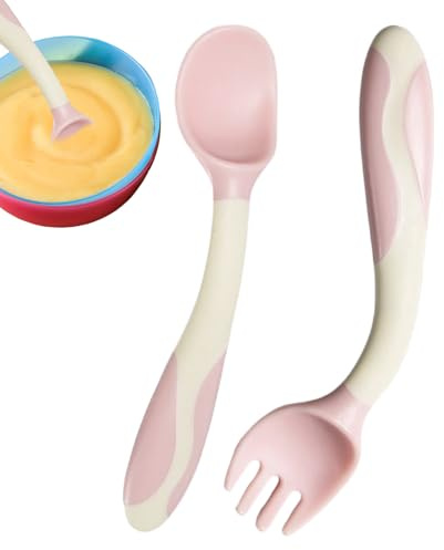 Yuemeuy Ensemble De Couverts Pour Bébé,Couverts Bébé Apprentissage Alimentation - Set De Premiers Ustensiles Pour L'Alimentation Des Garçons Et Filles Pendant Le Sevrage Alimentaire